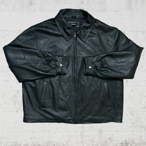 Colebrook Men’s Black Leather Jacket Size XXL